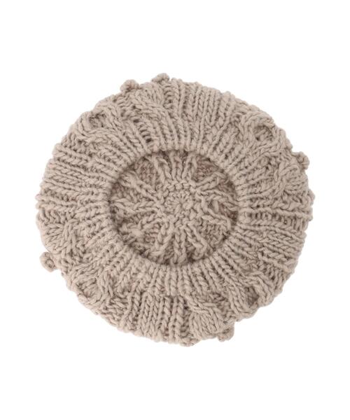 Samansa Mos2(サマンサ モスモス)の「ぽんぽん付ニットベレー(ハット・レディース・モカ/ブラック/オフホワイト・F)」の16枚目の写真