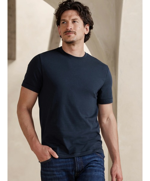 Banana Republic(バナナリパブリック)の「オーセンティック スーピマ Tシャツ(Tシャツ/カットソー・メンズ・ブラック/ホワイト/ネイビー/ナチュラル/グレー/グレー系その他・S/L/XL/M)」の10枚目の写真