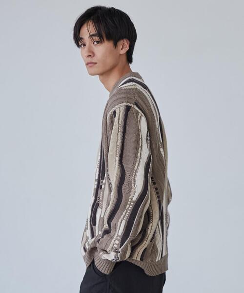 coen(コーエン)の「ルーズシルエットヴィンテージライクジャガード柄ニットプルオーバー(ニット/セーター・メンズ・オフホワイト/ベージュ/ブラック・S/M/L/XL)」の13枚目の写真