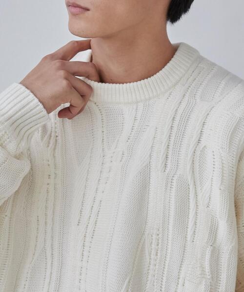 coen(コーエン)の「ルーズシルエットヴィンテージライクジャガード柄ニットプルオーバー(ニット/セーター・メンズ・オフホワイト/ベージュ/ブラック・S/M/L/XL)」の21枚目の写真