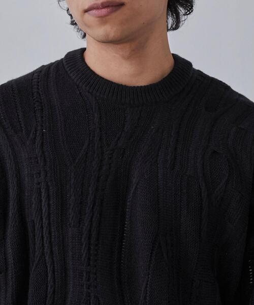 coen(コーエン)の「ルーズシルエットヴィンテージライクジャガード柄ニットプルオーバー(ニット/セーター・メンズ・オフホワイト/ベージュ/ブラック・S/M/L/XL)」の10枚目の写真