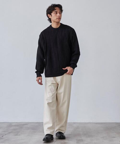 coen(コーエン)の「ルーズシルエットヴィンテージライクジャガード柄ニットプルオーバー(ニット/セーター・メンズ・オフホワイト/ベージュ/ブラック・S/M/L/XL)」の18枚目の写真