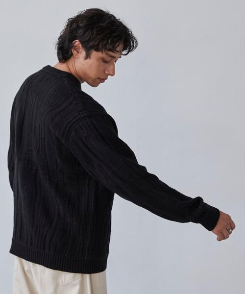 coen(コーエン)の「ルーズシルエットヴィンテージライクジャガード柄ニットプルオーバー(ニット/セーター・メンズ・オフホワイト/ベージュ/ブラック・S/M/L/XL)」の14枚目の写真