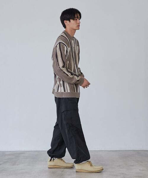 coen(コーエン)の「ルーズシルエットヴィンテージライクジャガード柄ニットプルオーバー(ニット/セーター・メンズ・オフホワイト/ベージュ/ブラック・S/M/L/XL)」の8枚目の写真