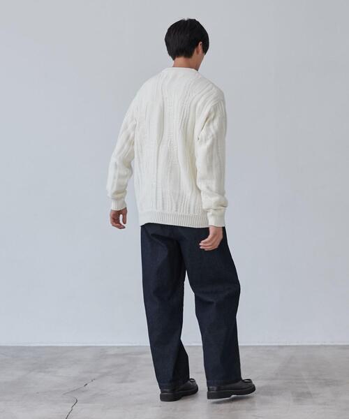 coen(コーエン)の「ルーズシルエットヴィンテージライクジャガード柄ニットプルオーバー(ニット/セーター・メンズ・オフホワイト/ベージュ/ブラック・S/M/L/XL)」の11枚目の写真