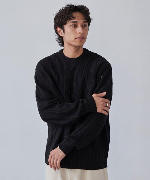 coen(コーエン)の「ルーズシルエットヴィンテージライクジャガード柄ニットプルオーバー(ニット/セーター・メンズ・オフホワイト/ベージュ/ブラック・S/M/L/XL)」の19枚目の写真