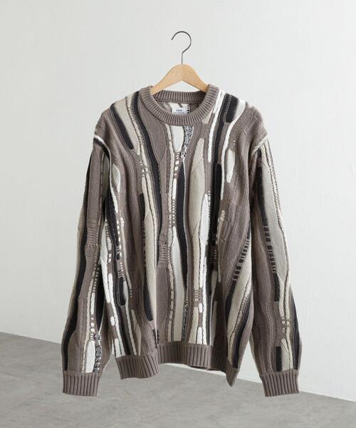 coen(コーエン)の「ルーズシルエットヴィンテージライクジャガード柄ニットプルオーバー(ニット/セーター・メンズ・オフホワイト/ベージュ/ブラック・S/M/L/XL)」の9枚目の写真