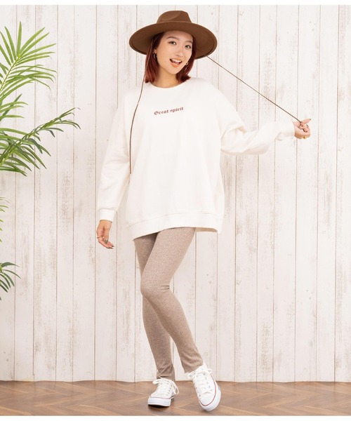 anap mimpi（アナップミンピ）の「インスリット 柄編み リブニットソー レギンス（レギンス/スパッツ・レディース・グレー/ブラック/モカ・FREE）」の13枚目の写真