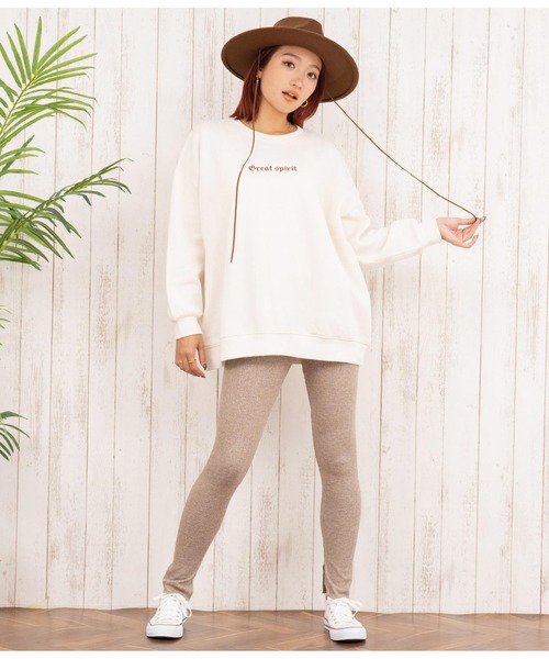 anap mimpi（アナップミンピ）の「インスリット 柄編み リブニットソー レギンス（レギンス/スパッツ・レディース・グレー/ブラック/モカ・FREE）」の12枚目の写真