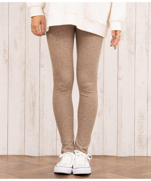 anap mimpi（アナップミンピ）の「インスリット 柄編み リブニットソー レギンス（レギンス/スパッツ・レディース・グレー/ブラック/モカ・FREE）」の9枚目の写真