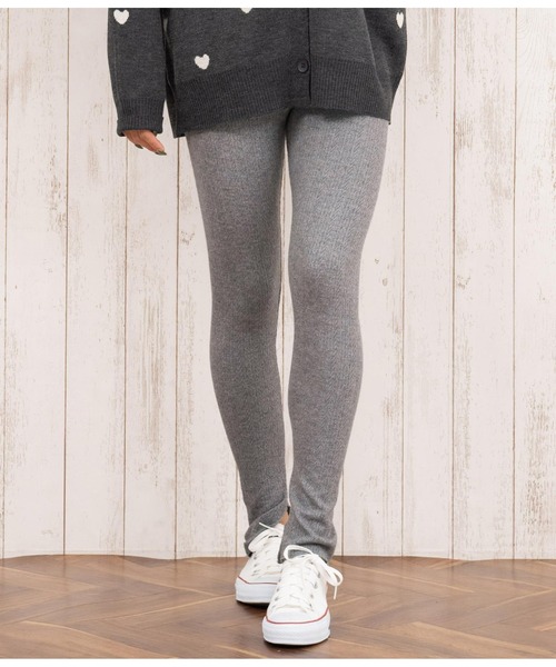 anap mimpi（アナップミンピ）の「インスリット 柄編み リブニットソー レギンス（レギンス/スパッツ・レディース・グレー/ブラック/モカ・FREE）」の10枚目の写真