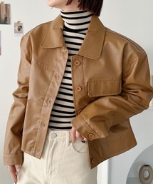 CLEA | フェイクレザーショートジャケット(ブルゾン)