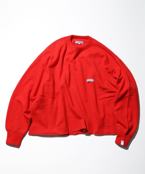 CAHLUMN（カウラム）の「CAHLUMN/カウラム Wool Cotton Loop Back Sweatshirt/ウール コットン ループ バック クルーネックスウェットシャツ（スウェット・メンズ・ライトグレー/オフホワイト/ブルー/オレンジ/ネイビー・LARGE/MEDIUM/X-LARGE/XX-LARGE）」の5枚目の写真