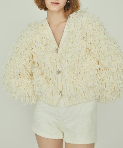 epine（エピヌ）の「sheep bijou volume cardigan（カーディガン/ボレロ・レディース・グレー/ピンク/アイボリー・FREE）」の12枚目の写真
