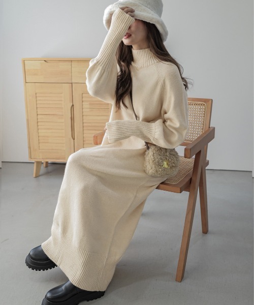 セール】ハイネックニットワンピース（ワンピース）｜La-gemme