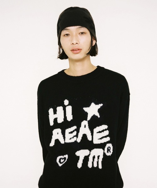 aeae（エーイーエーイー）の「Mohair Flower Beanie（ニットキャップ/ビーニー・レディース・ラベンダー/ブラック・FREE）」の3枚目の写真