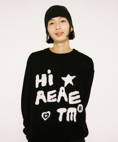 aeae（エーイーエーイー）の「Mohair Flower Beanie（ニットキャップ/ビーニー・レディース・ラベンダー/ブラック・FREE）」の4枚目の写真