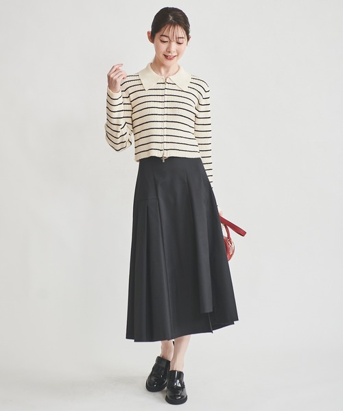 31 Sons de mode(トランテアン ソン ドゥ モード)の「デザインチノスカート(スカート・レディース・ブラック/キャメル/カーキ・38/36)」の4枚目の写真