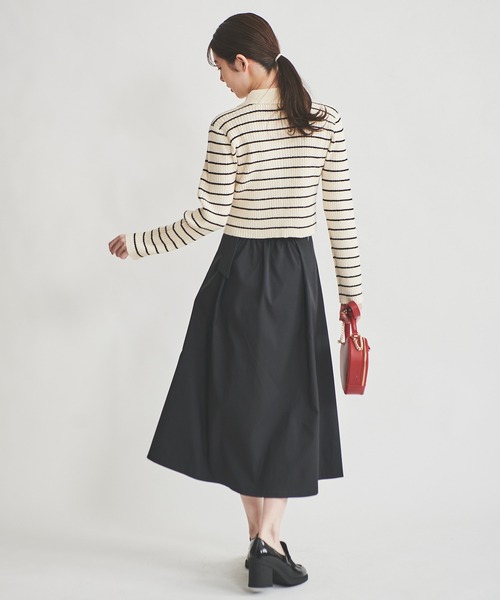 31 Sons de mode(トランテアン ソン ドゥ モード)の「デザインチノスカート(スカート・レディース・ブラック/キャメル/カーキ・38/36)」の7枚目の写真