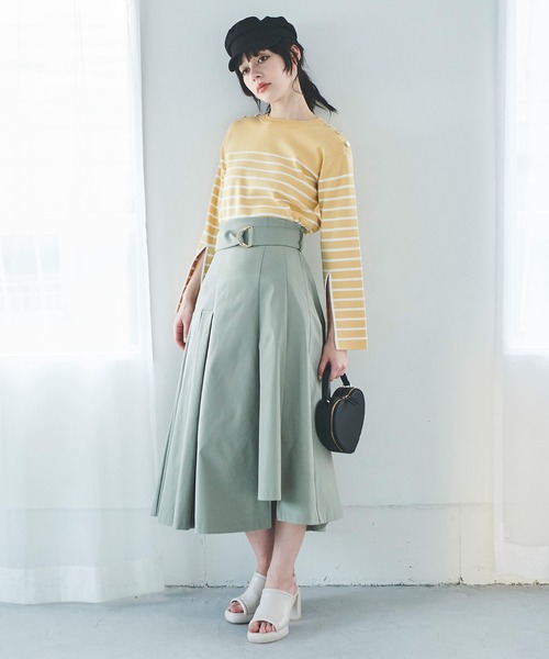 31 Sons de mode(トランテアン ソン ドゥ モード)の「デザインチノスカート(スカート・レディース・ブラック/キャメル/カーキ・38/36)」の11枚目の写真