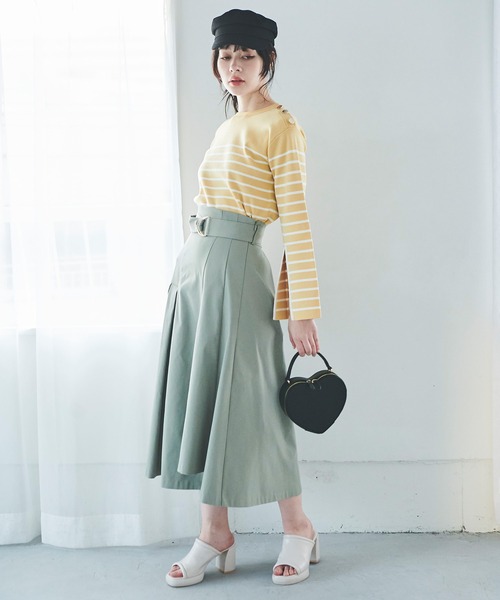 31 Sons de mode(トランテアン ソン ドゥ モード)の「デザインチノスカート(スカート・レディース・ブラック/キャメル/カーキ・38/36)」の12枚目の写真