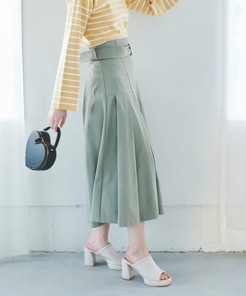 31 Sons de mode(トランテアン ソン ドゥ モード)の「デザインチノスカート(スカート・レディース・ブラック/キャメル/カーキ・38/36)」の10枚目の写真