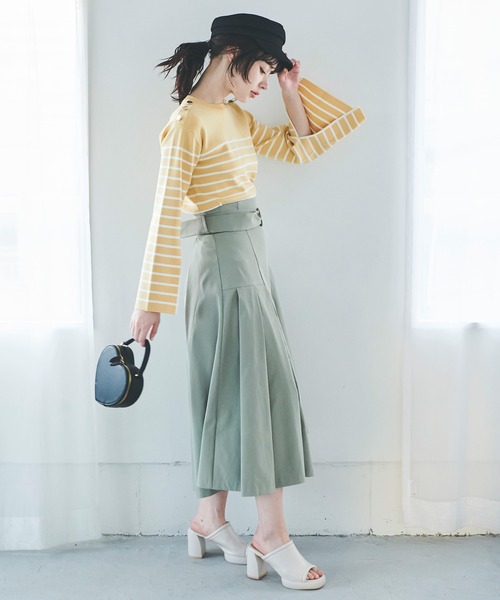 31 Sons de mode(トランテアン ソン ドゥ モード)の「デザインチノスカート(スカート・レディース・ブラック/キャメル/カーキ・38/36)」の15枚目の写真