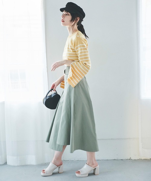 31 Sons de mode(トランテアン ソン ドゥ モード)の「デザインチノスカート(スカート・レディース・ブラック/キャメル/カーキ・38/36)」の13枚目の写真