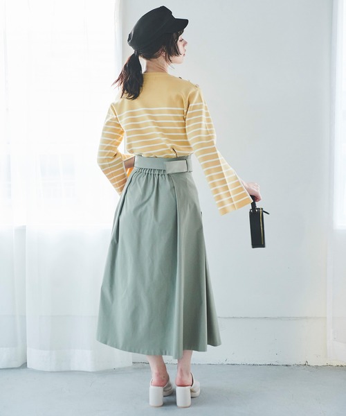 31 Sons de mode(トランテアン ソン ドゥ モード)の「デザインチノスカート(スカート・レディース・ブラック/キャメル/カーキ・38/36)」の14枚目の写真