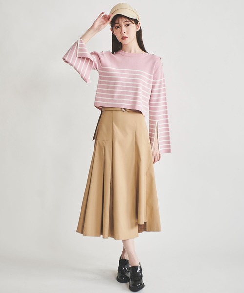 31 Sons de mode(トランテアン ソン ドゥ モード)の「デザインチノスカート(スカート・レディース・ブラック/キャメル/カーキ・38/36)」の17枚目の写真