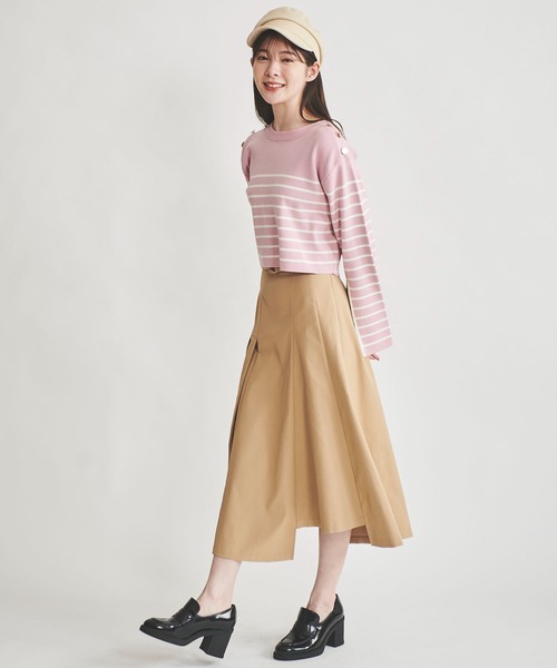 31 Sons de mode(トランテアン ソン ドゥ モード)の「デザインチノスカート(スカート・レディース・ブラック/キャメル/カーキ・38/36)」の18枚目の写真