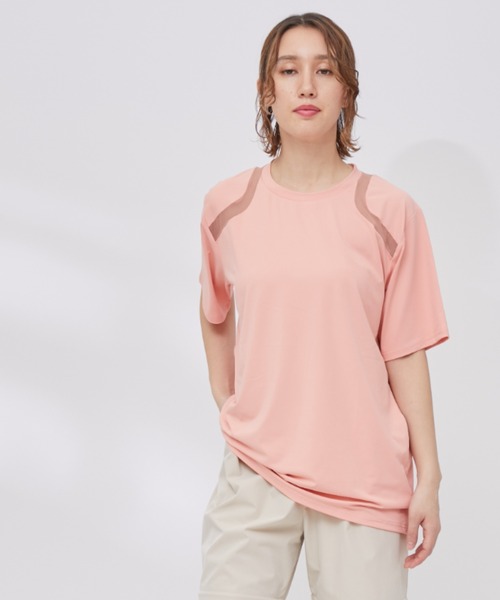 NERGY（ナージー）の「【一部WEB限定カラー・大人気商品！】UV & 吸水速乾 メッシュ切替Tシャツ（Tシャツ/カットソー・レディース・ライトグリーン/ホワイト/ブラック/ブルー/ピンク・FREE）」の5枚目の写真