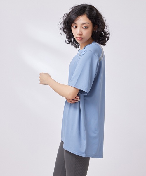 NERGY（ナージー）の「【一部WEB限定カラー・大人気商品！】UV & 吸水速乾 メッシュ切替Tシャツ（Tシャツ/カットソー・レディース・ライトグリーン/ホワイト/ブラック/ブルー/ピンク・FREE）」の16枚目の写真