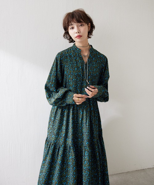 美品 ear PAPILLONNER SUM1 STYLE ティアードワンピース 花柄ティアードワンピース【SUM1 STYLE】（ワンピース）｜ear