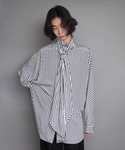 ato | Crepe de Chine STRIPE SCARF SHIRT(襯衫)