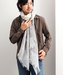 NOLLEY'S goodman | リネンコットンボーダーストール イタリア製 大判(ストール/ショール)