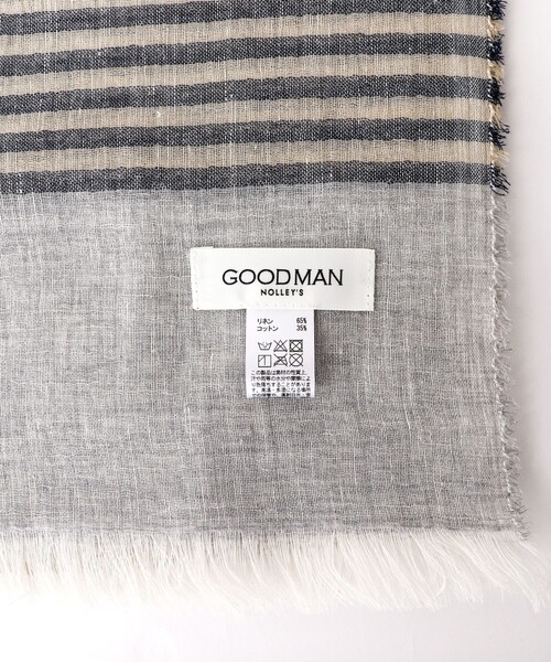 NOLLEY'S goodman(ノーリーズグッドマン)の「リネンコットンボーダーストール イタリア製 大判(ストール/ショール・メンズ・ブルー系その他/ネイビー・FREE)」の16枚目の写真