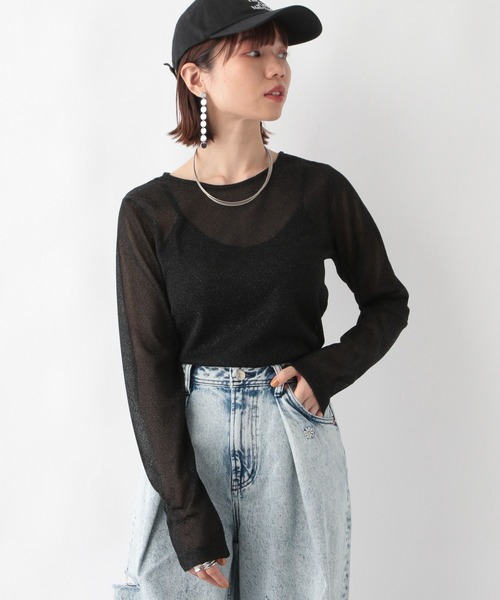 RAGEBLUE(レイジブルー)の「ラメシアークルーネックロンT/プルオーバートップス(Tシャツ/カットソー・レディース・ピンク/グレー/ブラック・FREE)」の22枚目の写真