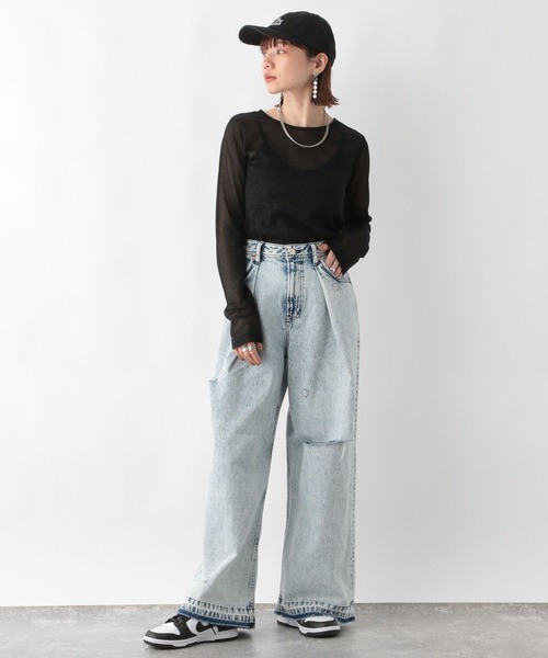 RAGEBLUE(レイジブルー)の「ラメシアークルーネックロンT/プルオーバートップス(Tシャツ/カットソー・レディース・ピンク/グレー/ブラック・FREE)」の7枚目の写真