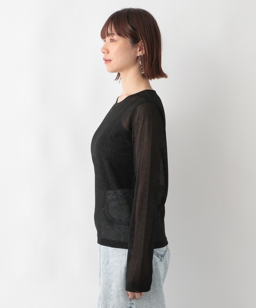RAGEBLUE(レイジブルー)の「ラメシアークルーネックロンT/プルオーバートップス(Tシャツ/カットソー・レディース・ピンク/グレー/ブラック・FREE)」の14枚目の写真