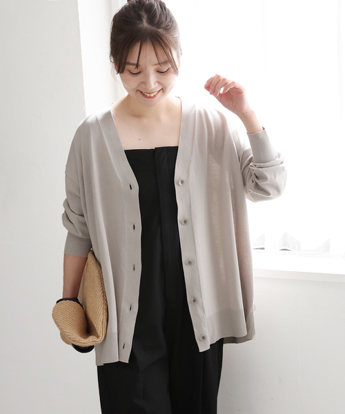 JOURNAL STANDARD(ジャーナルスタンダード)の「アイスコットンワイドVカーディガン(カーディガン/ボレロ・レディース・ホワイト×ホワイト/ライトグレー/ピンク/ネイビー・FREE)」の15枚目の写真