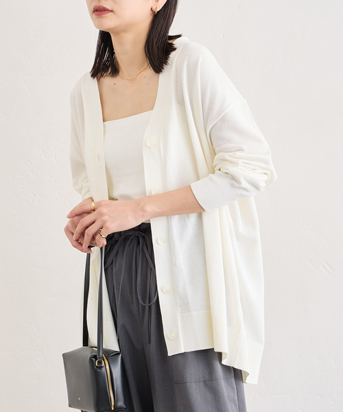 JOURNAL STANDARD(ジャーナルスタンダード)の「アイスコットンワイドVカーディガン(カーディガン/ボレロ・レディース・ホワイト×ホワイト/ライトグレー/ピンク/ネイビー・FREE)」の22枚目の写真