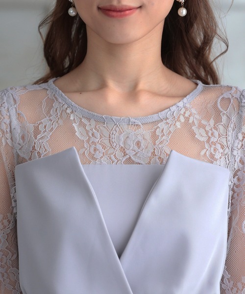DRESS LAB(ドレスラボ)の「【結婚式/オケージョンドレス】フィッシュテールドレス(ドレス・レディース・ラベンダー/ネイビー/ブルーグレー・L/M/S)」の14枚目の写真