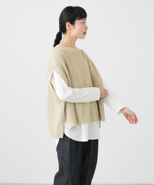 かぐれ（カグレ）の「リネンコットンニットベスト（ニット