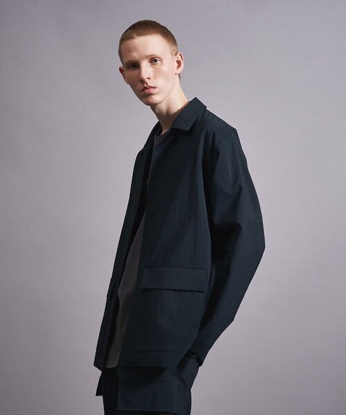 MONKEY TIME（モンキータイム）の「RENU TROシリーズ ボタンレス シャツ -セットアップ対応-（シャツ/ブラウス・メンズ・ブラック/ネイビー・S/M/L/XL）」の4枚目の写真