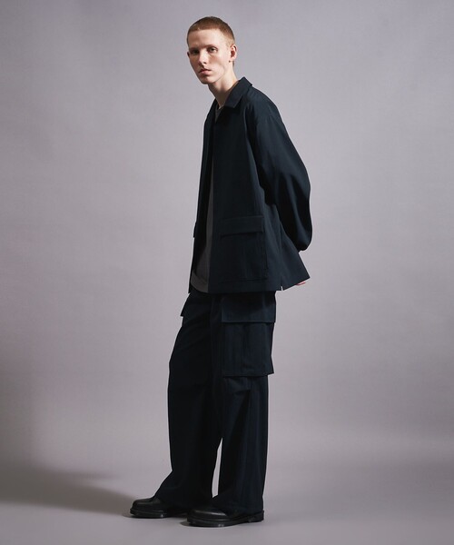 MONKEY TIME（モンキータイム）の「RENU TROシリーズ ボタンレス シャツ -セットアップ対応-（シャツ/ブラウス・メンズ・ブラック/ネイビー・S/M/L/XL）」の6枚目の写真