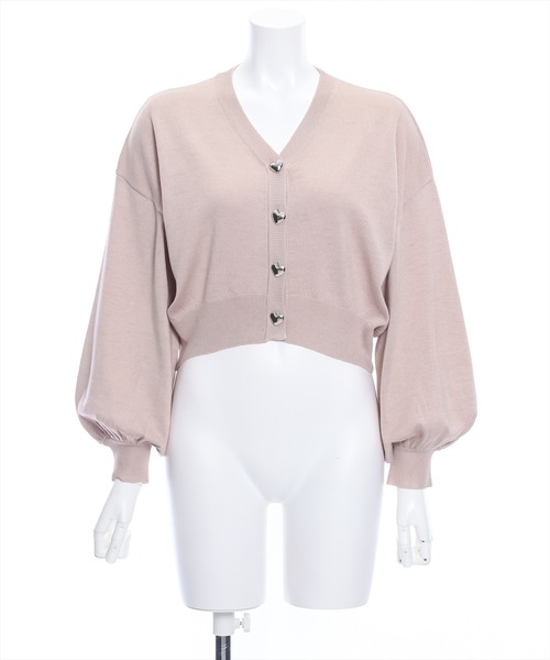 clear（クリア）の「ハートボタンVネックニットカーディガン