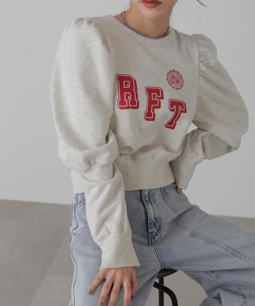 FREE'S MART(フリーズマート)の「カレッジロゴジゴスリーブショート丈スウェット(スウェット・レディース・ブラック/ホワイト系その他・FREE)」の1枚目の写真