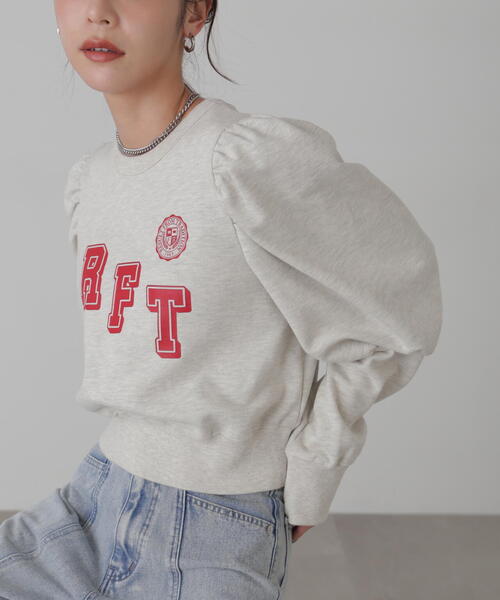 FREE'S MART(フリーズマート)の「カレッジロゴジゴスリーブショート丈スウェット(スウェット・レディース・ブラック/ホワイト系その他・FREE)」の16枚目の写真