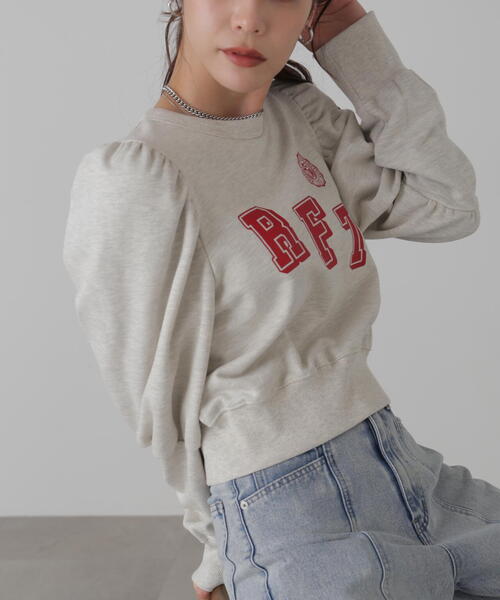 FREE'S MART(フリーズマート)の「カレッジロゴジゴスリーブショート丈スウェット(スウェット・レディース・ブラック/ホワイト系その他・FREE)」の19枚目の写真